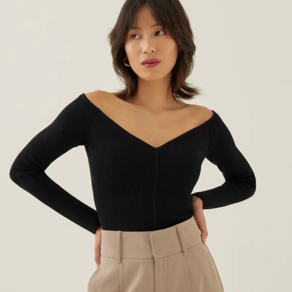 Love Bonito Rayla Fitted Off Shoulder Knit Top